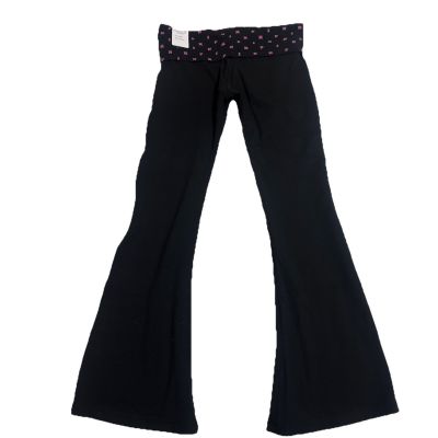 Pink Stretch Cotton Foldover Flare Leggings